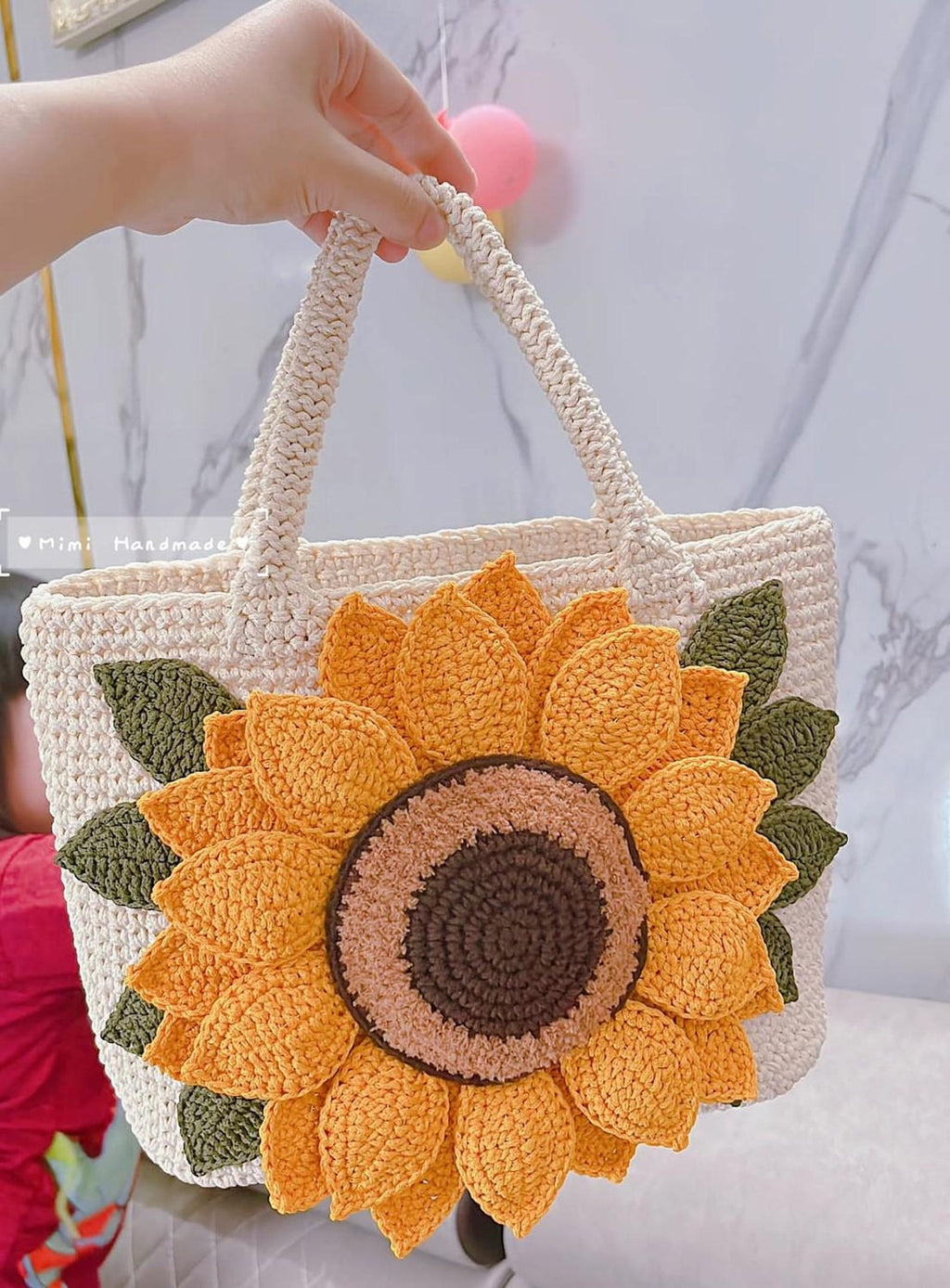 Sunflower shoulder bag, Tote bag, crochet flower bag, Crochet Daisy bag, floral handbag, summer bag, Xmas Christmas gift, Black friday sale